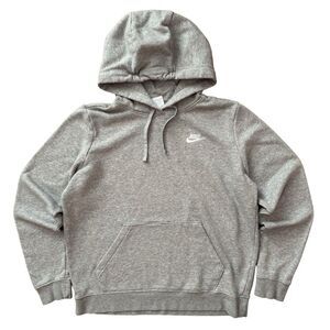 Nike Spell Out Swoosh Logo Gray Women's Hoodie Size M Sweatshirt